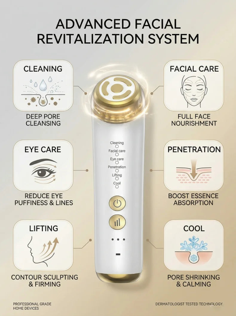 3 Gears Face Lifting Device Face Massager Eye Beauty Instrument Home Use EMS Microcurrent Facial Toning Device