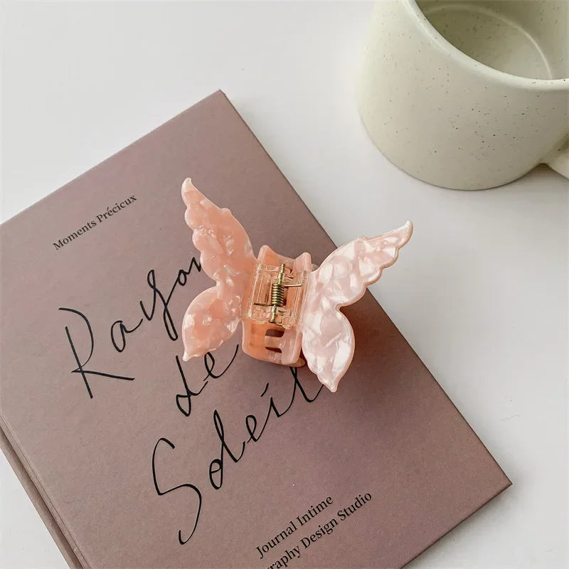 New Gradient Colorful Butterfly Hair Claw for Women French Retro Acetic Acid Hair Clip Fashion Headwear Hairpin Hair Accessories