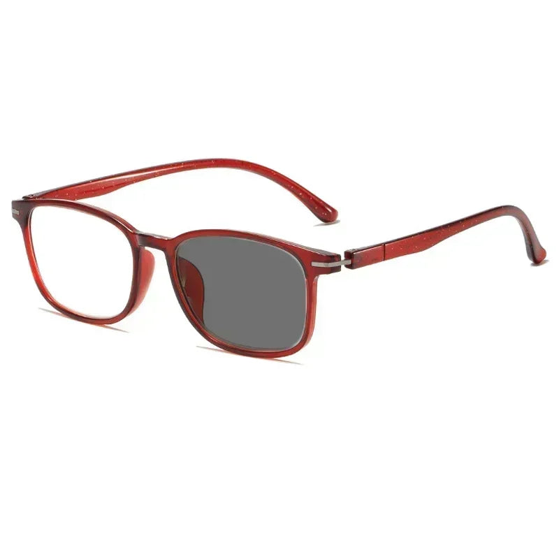 Reading Glasses with Diopter Fashion Trendy Blue Light Blocking Photochromic Presbyopia Eyeglasses Vintage Anti-UV Sunglasses