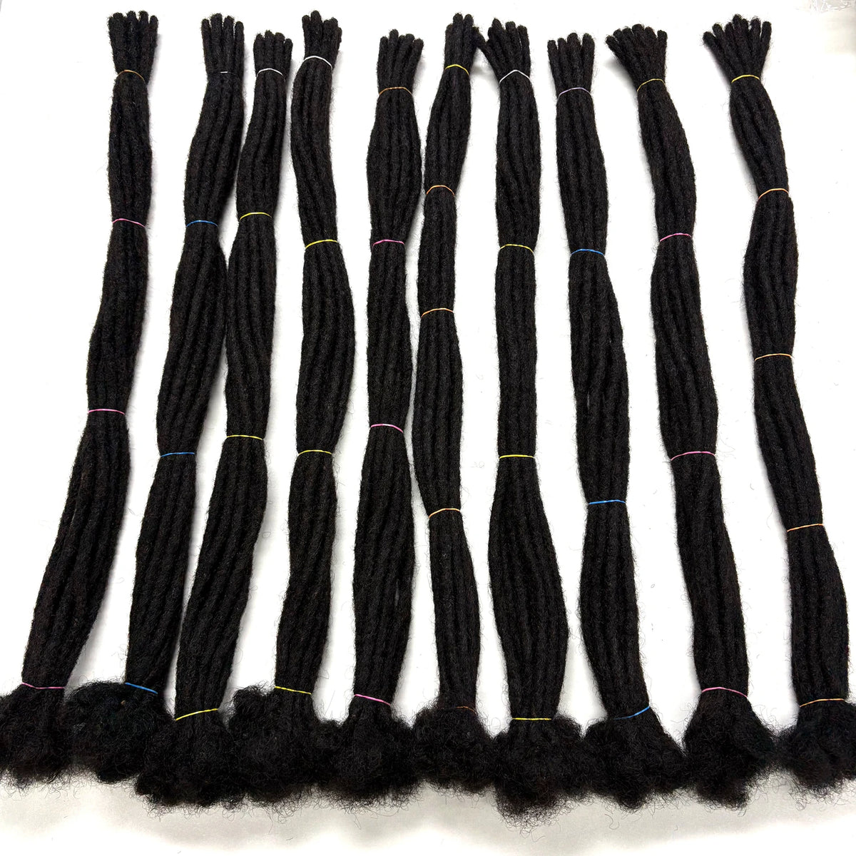 6-20inch 0.6cm Regular Loc Extension Human Hair 50 Strands Full Handmade 100% Human Hair Loc Dreadlock Extension for Men Women