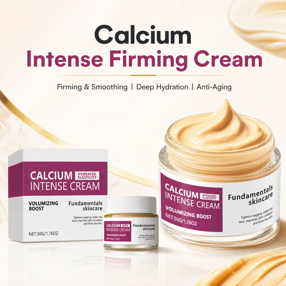 Calcium Intense Cream,Calcium Volume Cream | Lifting Firming Sagging Skin Anti-Aging Deep Wrinkle Treatment Plumping Face Cream