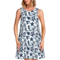 Cute Beach Leaf Tank Dress Pink Leaves Print Sleeveless Modern Dresses Women O Neck Simple Dress Day Pattern Clothes Gift Idea