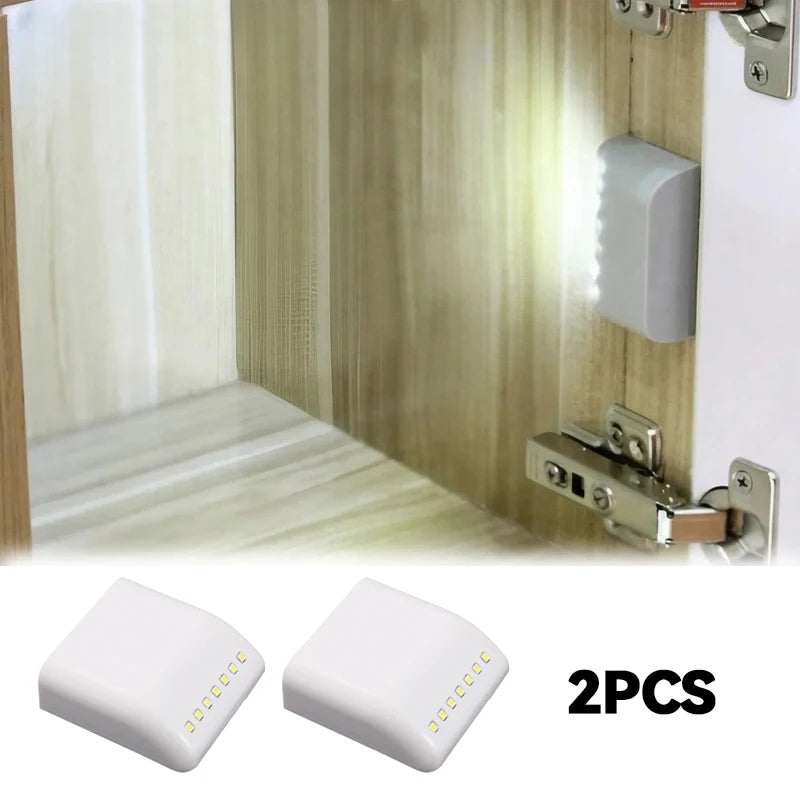 Under Cabinet Light 7 LED Wireless Motion Automatic Sensor Wardrobe Light Cupboard Closet Inner Hinge Lamp No Include Batteries
