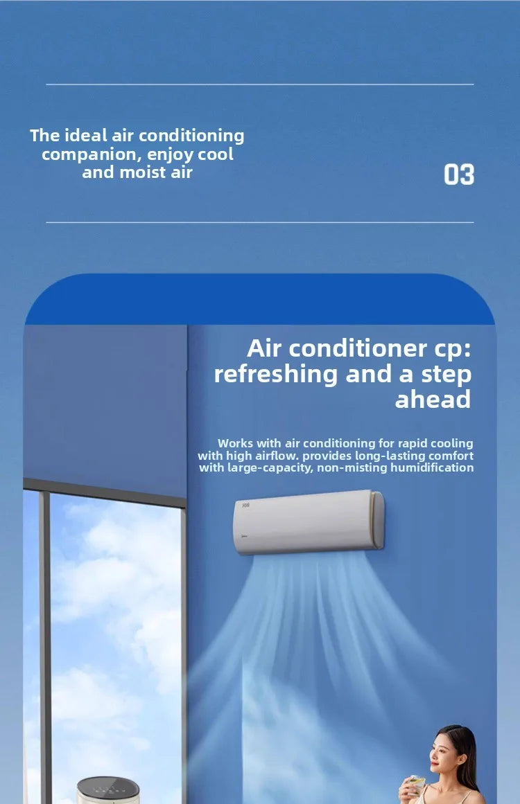 220V Midea Cooling Fan Portable Air Conditioner New Water Cooling System for Home Bedroom Office LYH