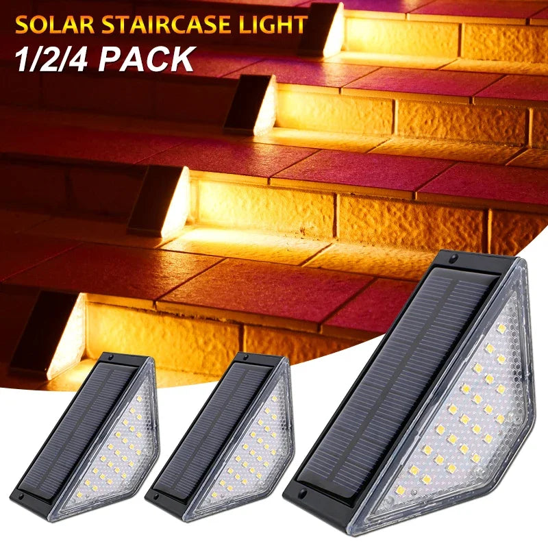22/24LED Solar Stair Light, IP67 Waterproof Outdoor Step Light, Anti-theft Decorative Lamp for Garden Deck Front Porch Patio