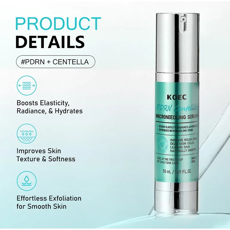 Soothing Microneedle Serum, Centella Asiatica & Propolis For Skin Barrier, Pore Care Exfoliating Korean Glass Skin Essence 50g