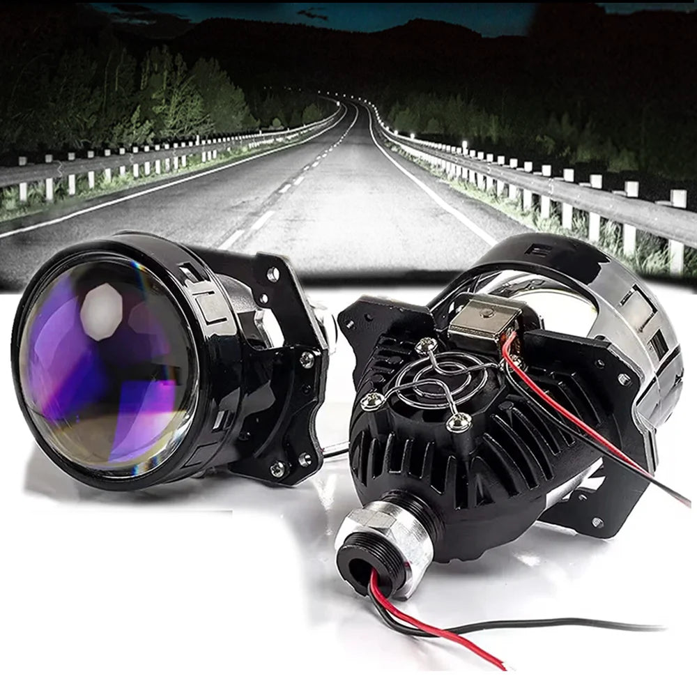 90W 2 PCS 3.0 Inch Blue Bi LED Projector Lens Universal Headlight Retrofit For H1 H4 H7 H11 Auto Light Headlamp Car Accessory