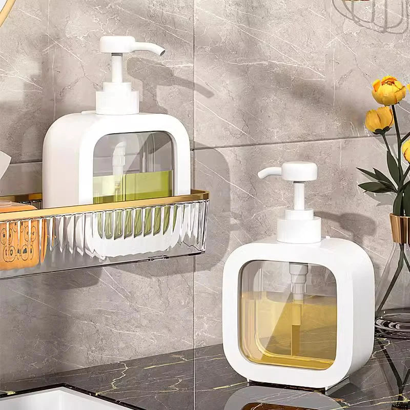 ●300/500ml Bathroom Soap Dispensers Refillable Lotion Shampoo Shower Gel Holder Portable Travel Dispenser Empty Bath Pump Bottle