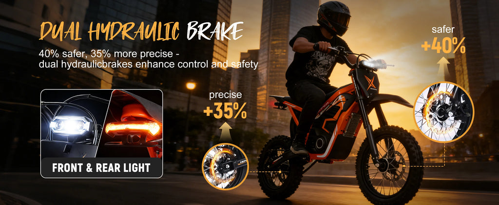 Eskute Nova X Electric Dirt Bike for Teens & Adults, 14"/12" Fat Tire Electric Motorcycle, 48V23AH Battery Nova Ebike 35-46MPH Ebike, Full Suspensions E-Moped for Kids, Teens & Adult