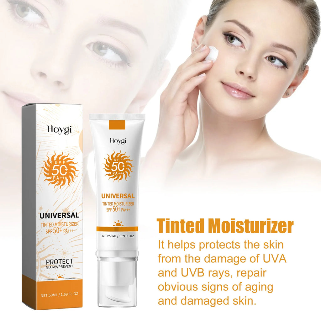 All in One Spf50 Sunscreen Brightening Foundation Cream Cover Anti UV Face Moisturizer Isolation Bleaching Sunscreen Lotion 50ml
