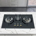 Happy Home High Quality 3 Burner Table Top Smart 7mm Tempered Glass Gas Stove for Home Kitchen