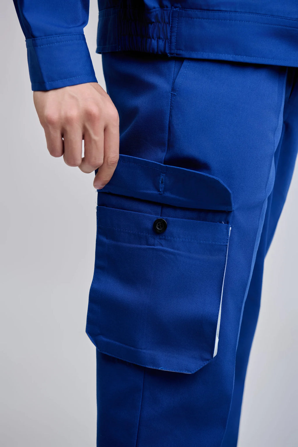 FMF Men's Hi Visibility TC Fabric Comfortable Durable Blue & Grey Short-Sleeve Safety Breathable Workwear Set From Vietnamese