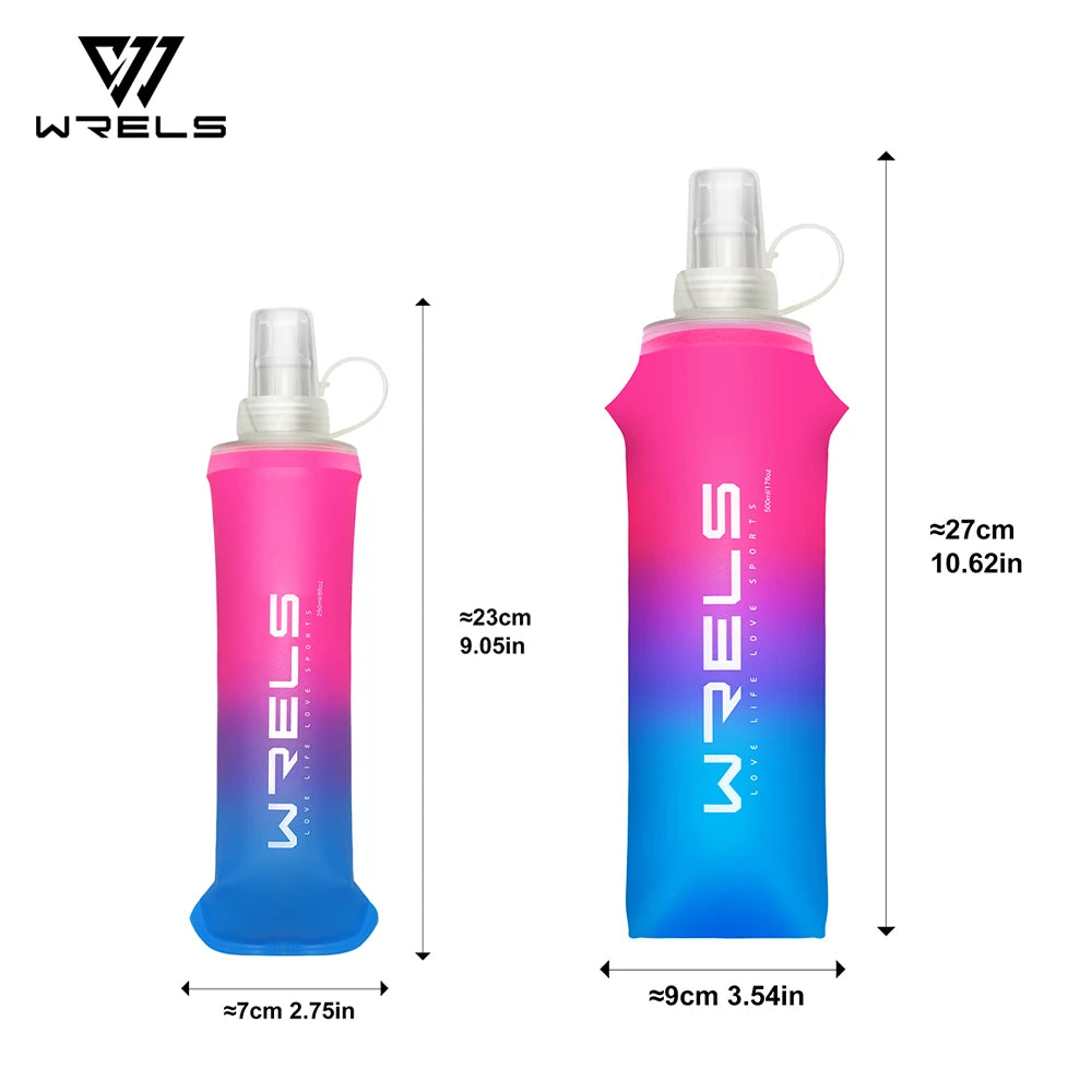 1pc Colorful Gradient Color Outdoor Convenient Folding Water Bottle for Cycling,Camping,Hiking,Running,Fitness,Travel