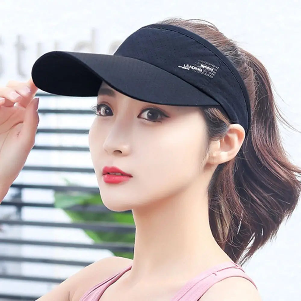 Men Women Breathable Sun Hat Adjustable Quick-drying Sports Visor Top Empty Casual Beach Hat Tennis Baseball Cap