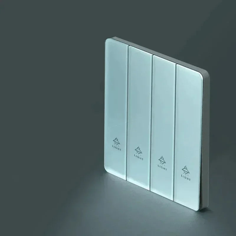 86 Type White Universal Wall Light Switch Tempered Glass EU Korea electrical Switch 220V 1/2/3/4 Gang 1/2 Way button Wall Panel