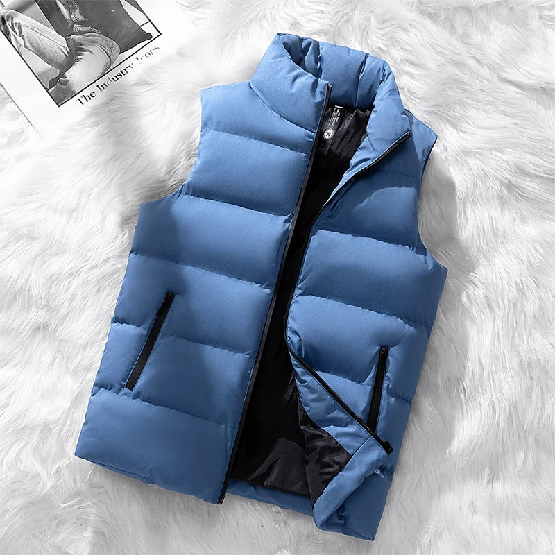 Men's Vest Autumn and Winter New Warm Cotton Waistcoat Vest Korean Style Fashion Joker Fashionable Sleeveless Jacket Top