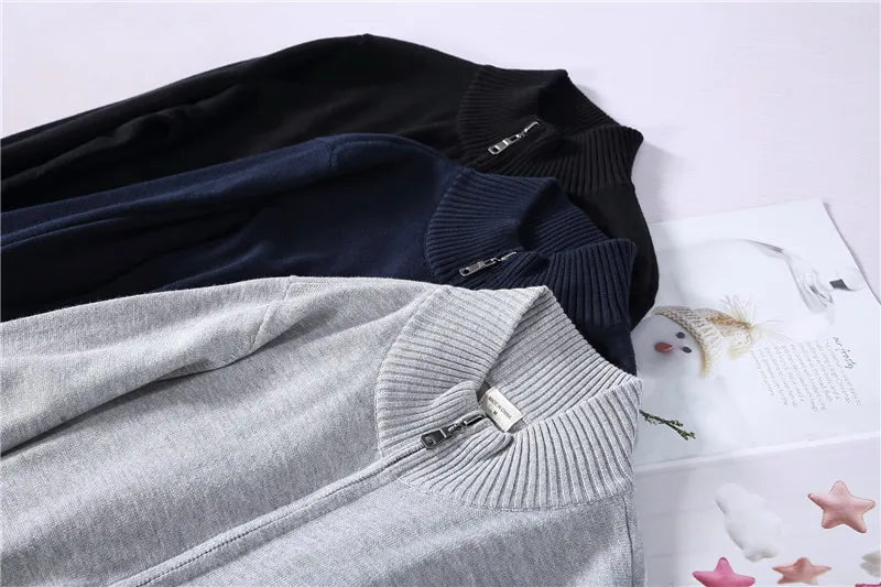 100% pure cotton Knit Autumn Winter 2025 Men's Stretchable Warm Knit Cardigan, Daily Commute Sweater.