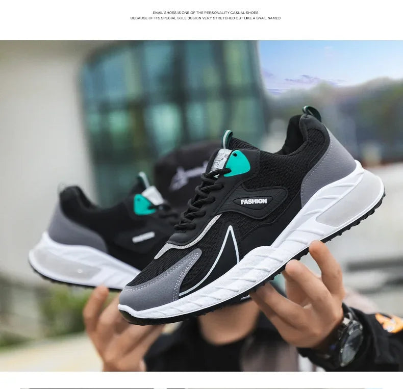 Men's Sneakers Fashion Breathable Vulcanized Shoes Casual Sports Shoes Men Trendy Lace-up Sneakers Zapatillas Hombre 2024