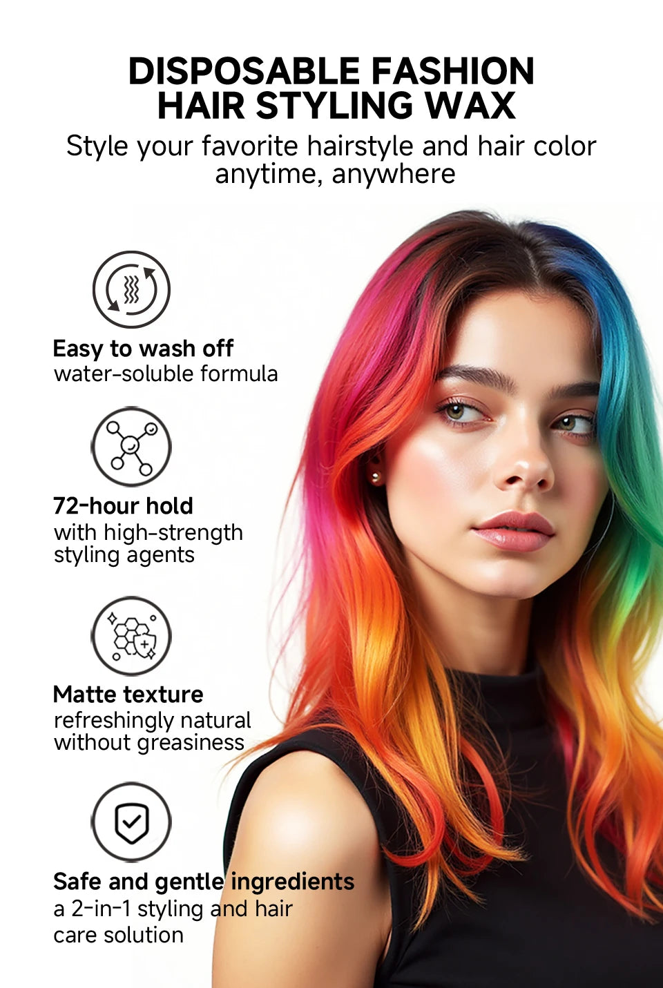 Christmas Hair Colour Wax Easy To Wash DIY Dye Hair Mud Immediate Dying for Eyebrow Beards Coloring Temporary Hair Colour Cream