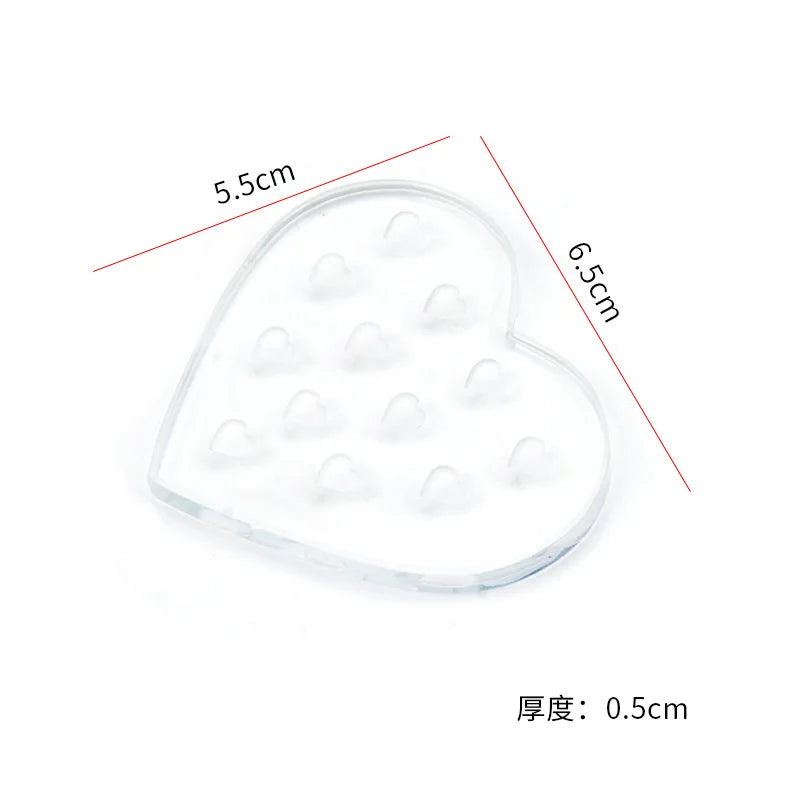 Eyelash Extension Pallet False Eyelashes Stand Holder Crystal Glass Heart Shaped Transparent Glue Tray Lash Lifting Makeup Tools
