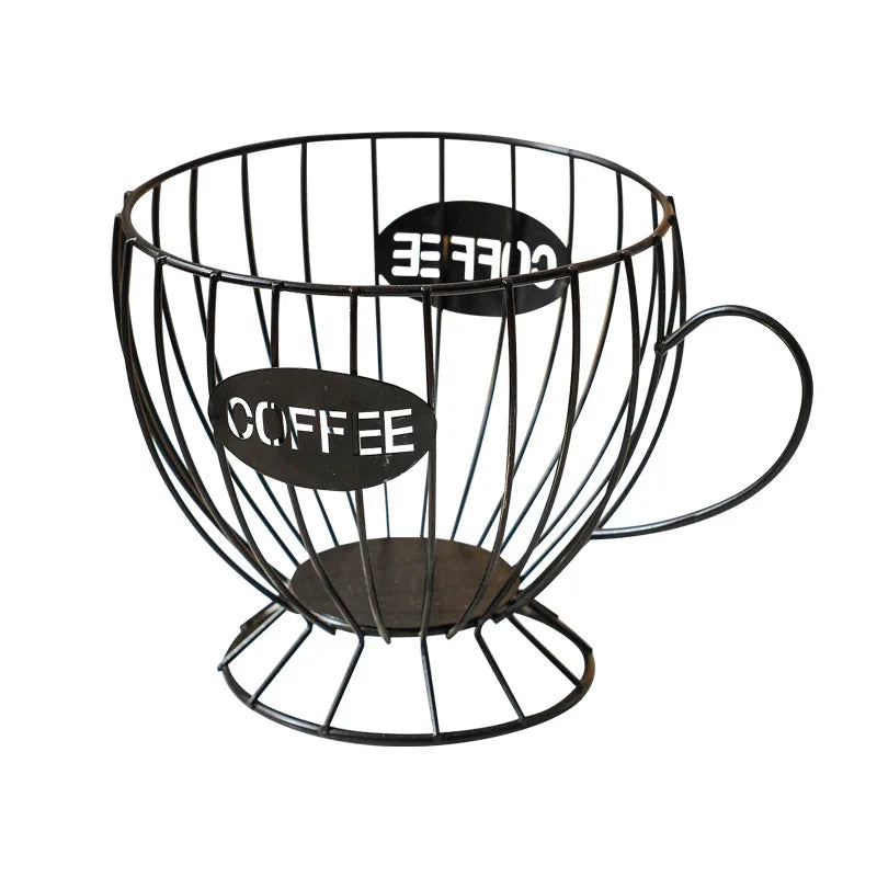 Metal Coffee Capsule Holder Large Capacity Cup Coffee Pod Organizer for Coffee Shop Bar Display Kitchen Storage Accessories