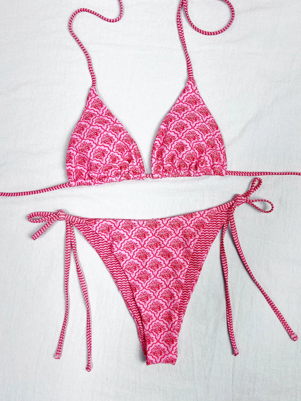2026 Retro Polka Dot Tie Side Bikini Set for Women, Sexy Push Up Halter Neck Swimwear, High Waist Beach Bathing Suit, Summer