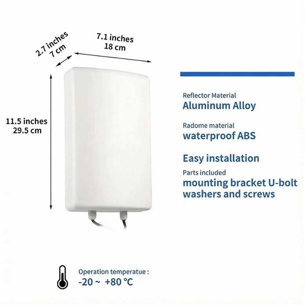 Ultra Long Range 4G LTE MIMO Dual Polarization High Gain Directional Antenna, 2x14dBi Enhanced Signal