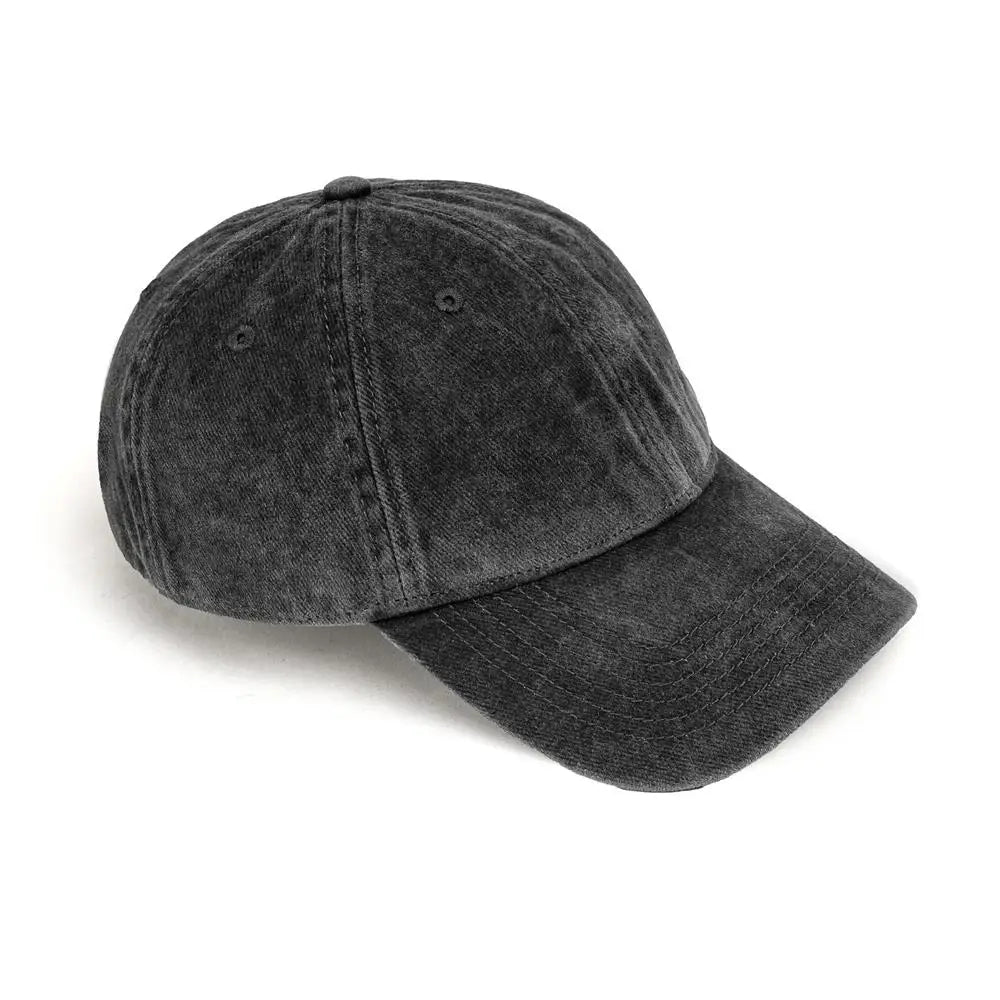 Maden Vintage frayed Baseball Cap Adjustable Gray Peaked Cap Twill Daily Versatile Hat for Men And Women's OOTD