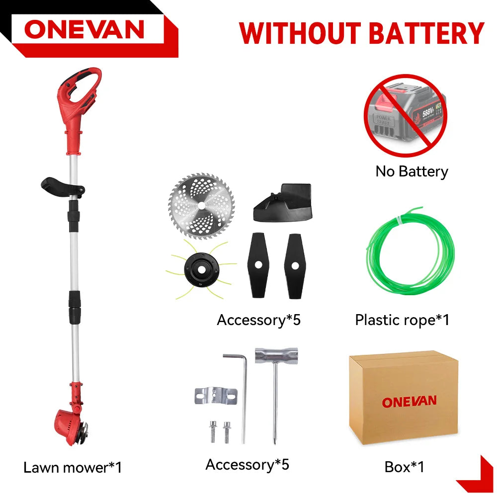 10Inch 4000W Brushless Electric Lawn Mower 36000RPM Grass Trimmer Length Adjustable Garden Tools For Makita 18V Battery Pins