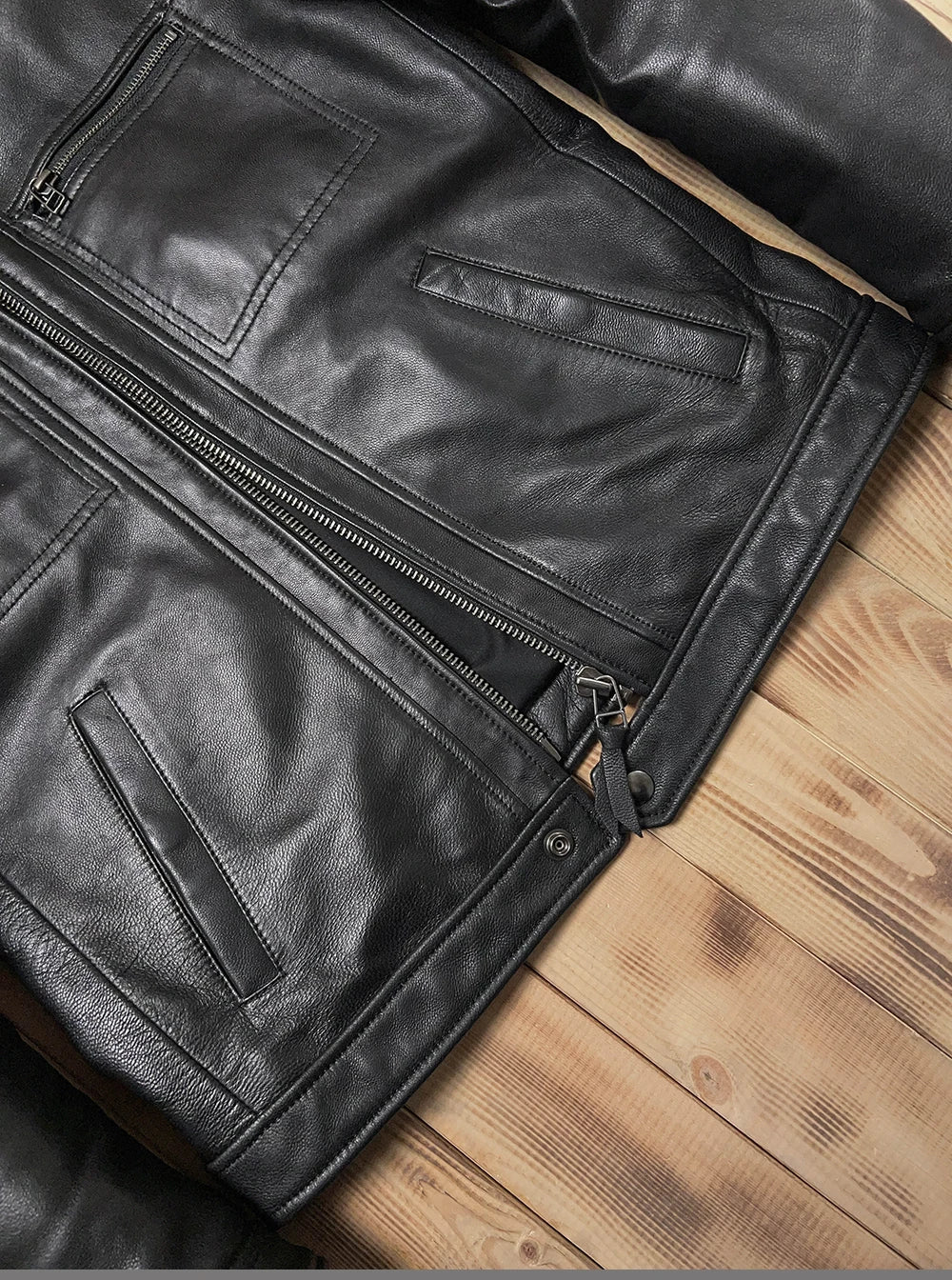 Black Autumn Leather Jacket Men Smart Casual Style Plus Size 5XL Genuine Natural Sheepskin Turn-Down Collar Leather Coat