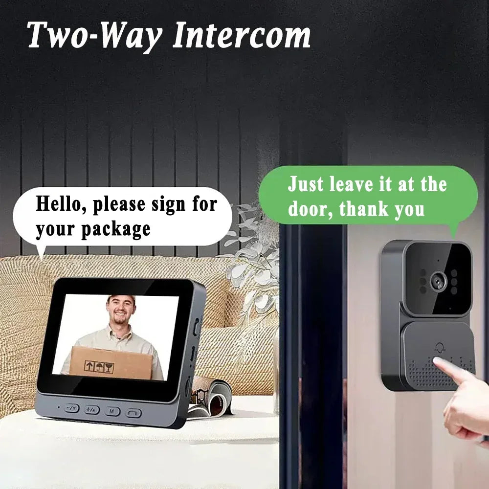Smart WiFi 2.4G Wireless Doorbells Video Intercom Camera Inteligente Night Vision 4.3inch HD Screen For Security Home Apartment