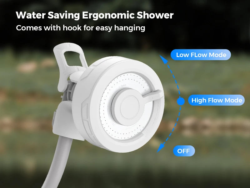 FLEXTAIL Outdoor Camping Shower Portable without Box Electric Shower Pump IPX7 Waterproof for Outdoor Shower, Car Wash, Dishwash