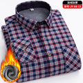 Men's long-sleeved shirts with added fleece and thickening are warm, casual in winter, skin-friendly, soft and cold-resistant