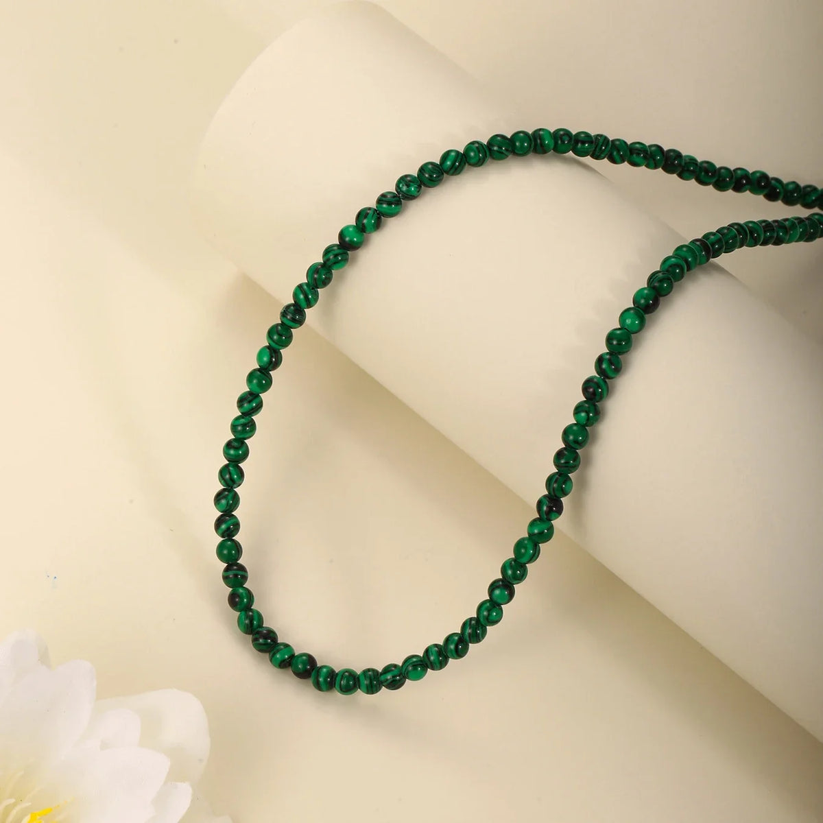 1PC 4mm natural amazonite stone beaded necklace for women ingx tiny pink wintersweet india onyx necklace women beaded jewelry