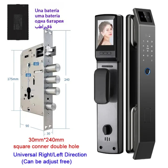 Face Recognition Unlock Digital Door Lock With FIngerprint Password Unlock Keyless Electronic Door Lock
