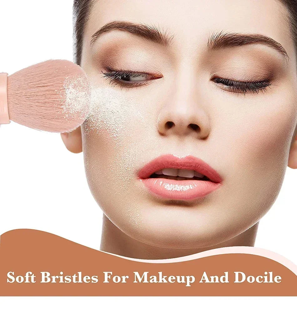 4 In 1 Retractable Makeup Brushes Set Soft Bristles Kabuki Foundation Eye Makeup Brush Portable Travel Cosmetic Touch Up Brush K