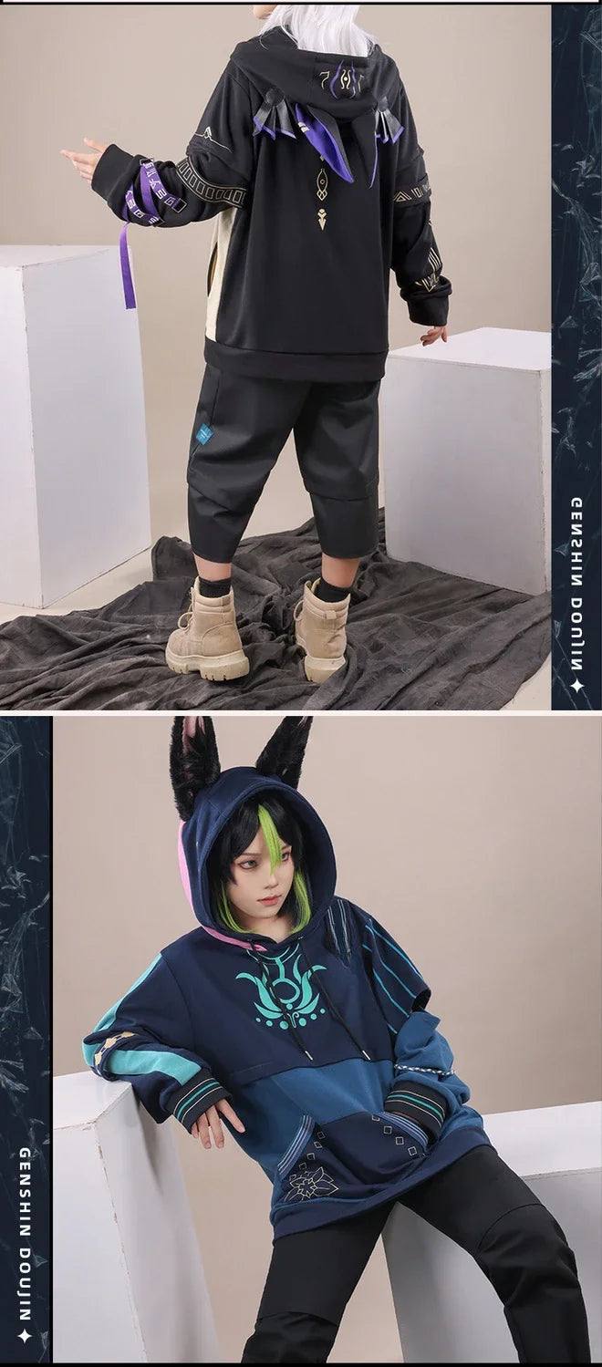 Cyno Tighnari Hoodies Genshin Impact Costume Cyno Zipper Jacket Men Women  Fashion Pullover Boys Girls Cool Streetwear Hoodies