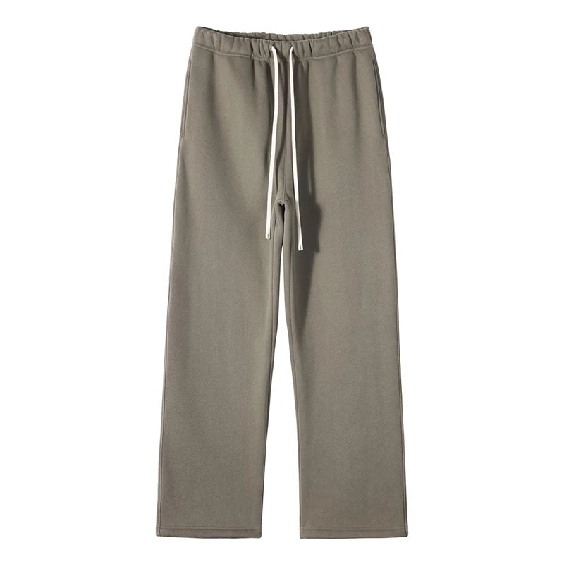 ZODF 2025 Men Casual Winter 350sm Fleece Pants Unisex Loose Soft Comfortable Sport Solid Straight Trousers HY0643