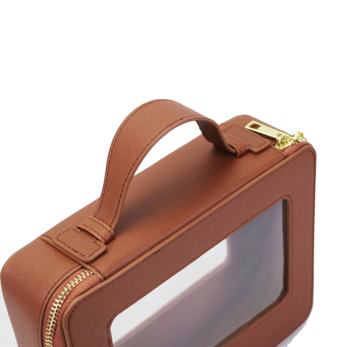 Custom Genuine Leather Travel Cosmetic Bag Set Colorful Classic Saffiano Portable Travel Clear PVC Cosmetic Bag TPU Wash Bag