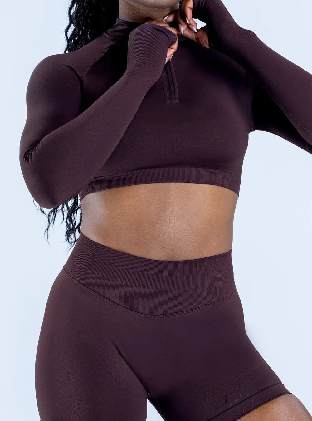 NCLAGEN Crop Zippy Fitness Top Long Women Sleeve GYM Clothes Seamless Running Workout Quick Dry Pilates Sports Yoga Shirt