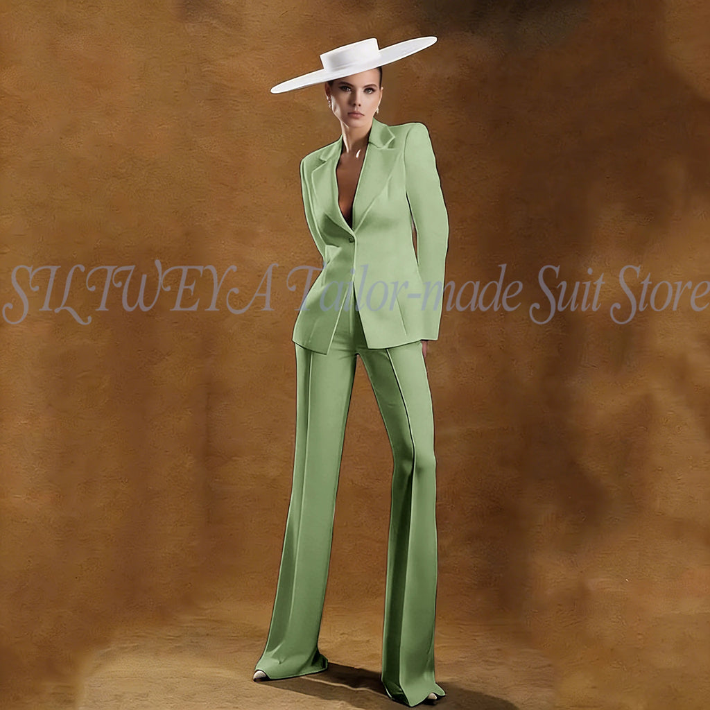 Ladies White Tailored Blazer Trousers Set Workplace Business Occasion Formal Attire 2026 Women Fashion Chic Office Commute Suit