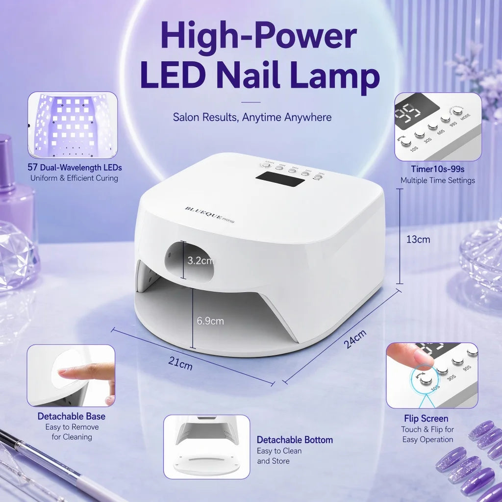 Professional 2-in-1 UV LED Nail Lamp 57 LED Beads Independent Thumb Light Auto Sensor Gel Polish Curing Dryer for Nail Art