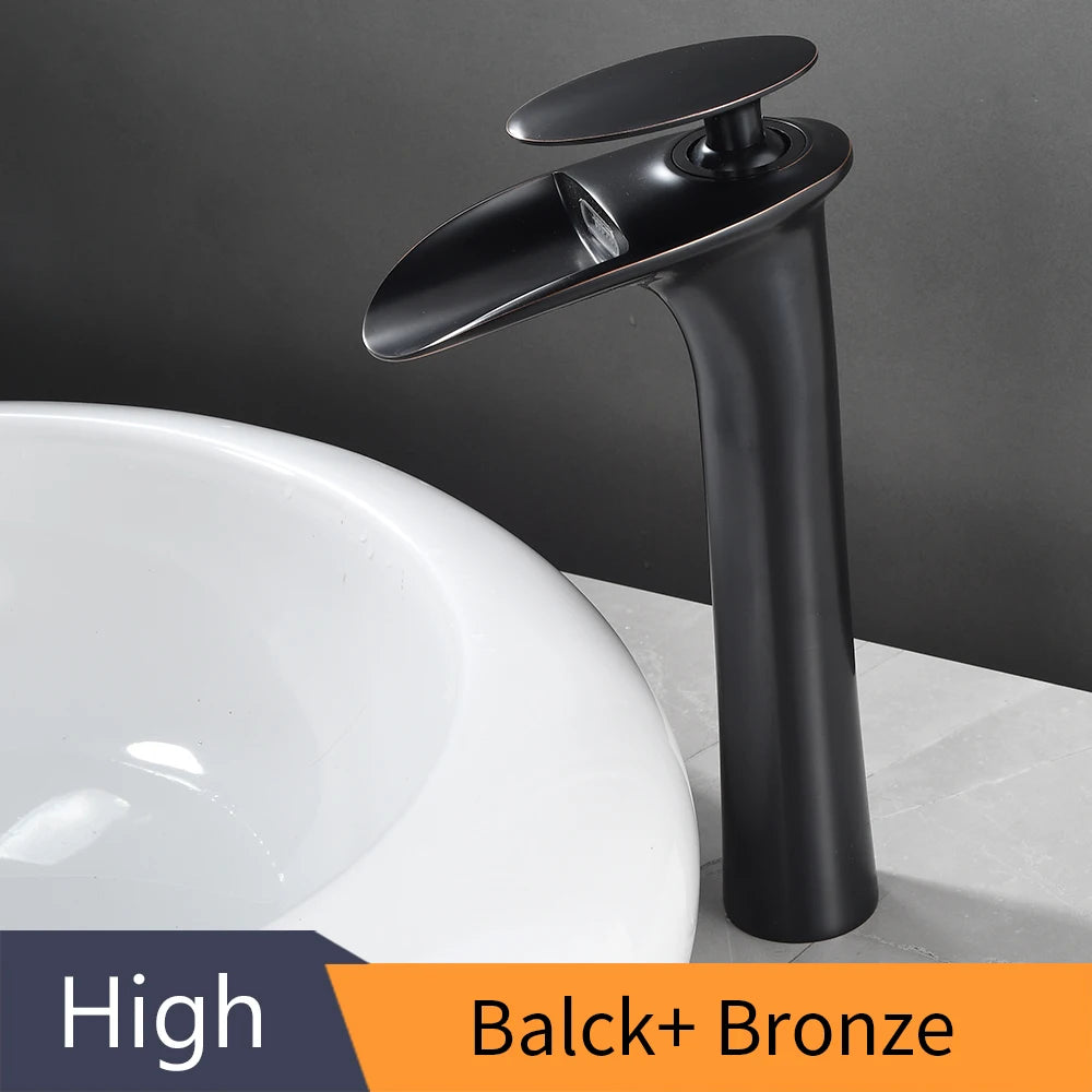 Basin Faucets Modern White Bathroom Faucet Waterfall faucets Single Hole Cold and Hot Water Tap Basin Faucet Mixer Taps 855924