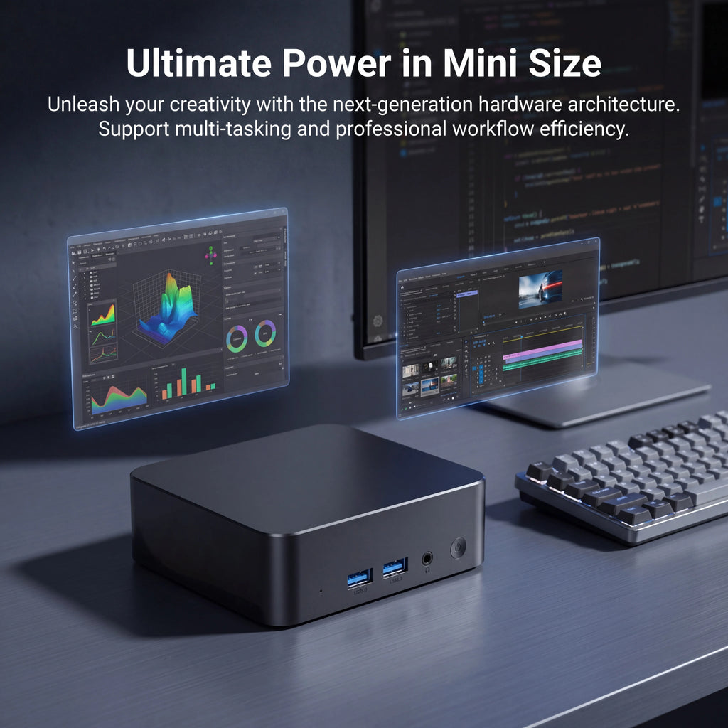2026 New Intel Core I7 8650U Mini PC Windows 11 Pro 32GB+2TB Ultra Compact Silent Desktop Computer Dual HDMI Business Office