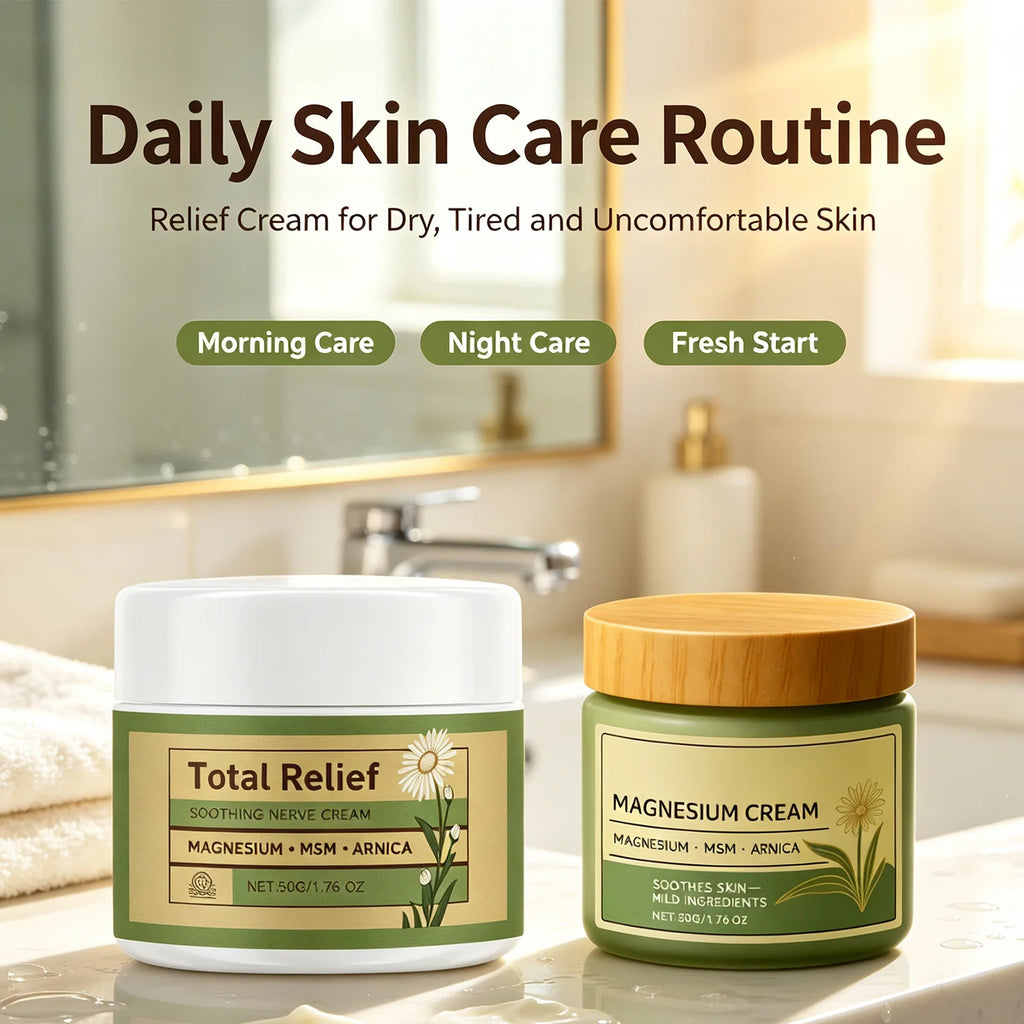 Magnesium Body Care Cream Deep Moisturizing Non Greasy Fast Absorbing Soothing Daily Skin Nourishing  Soothing Cream 50g