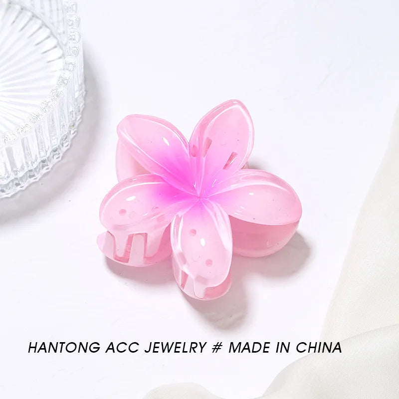 Plumeria Hair Clips Flower Hair Claw Clip Trendy HairClips Korean Hair Accessories For Girls