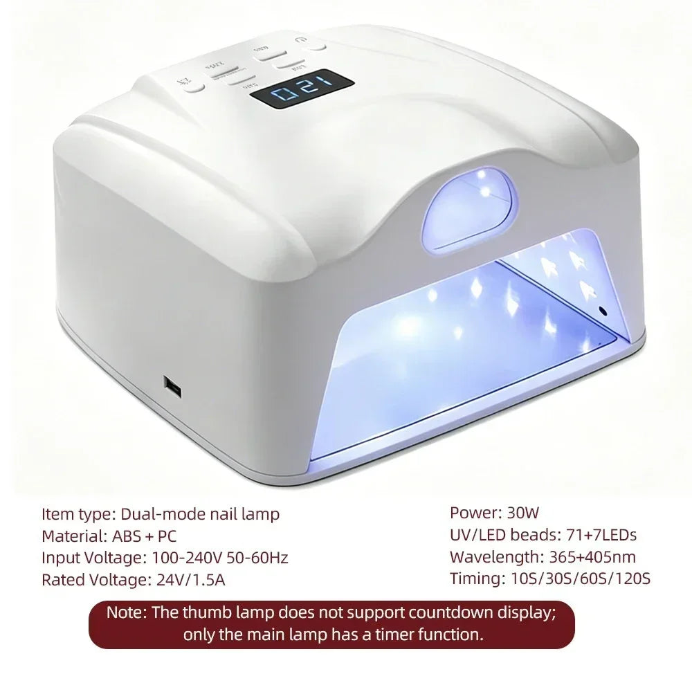 Dual Use Nail Lamp Cordless Manicure Dryer Wireless UV Light 78LEDs Fast Nail Gel Curing Smart Auto Sensor With Single Thumb Nai