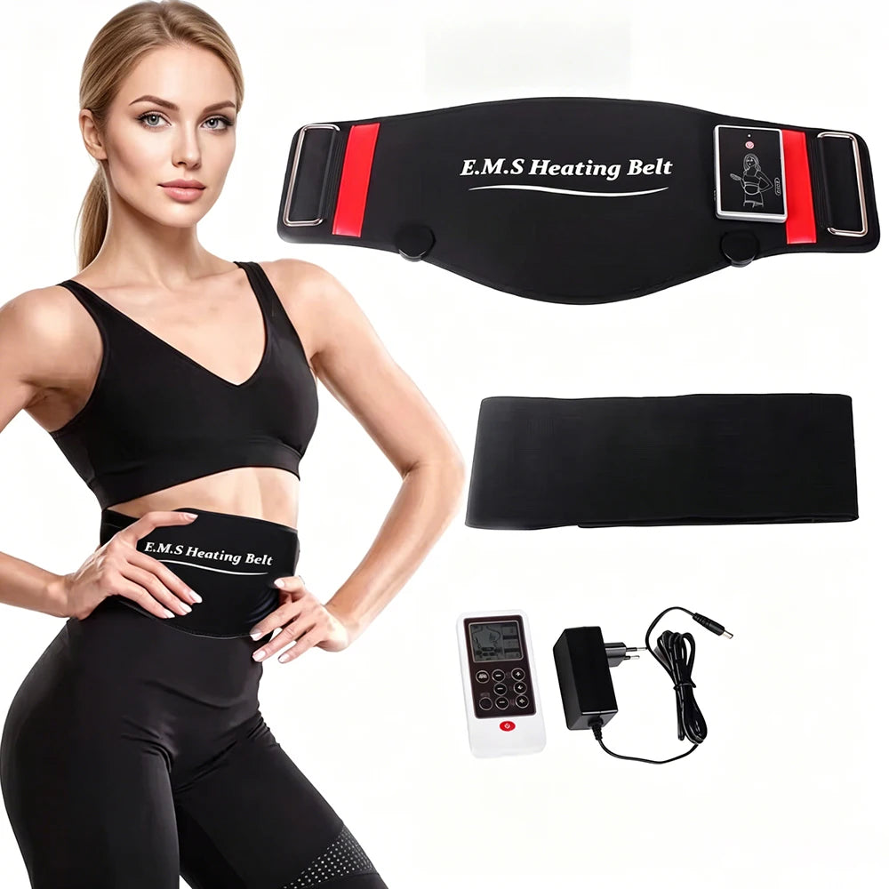 EMS Waist Abdominal Trainer Belt Muscle Stimulator Abs Muscle Toner Display Fat Burn Body Slimming Weight Loss Fitness Massage
