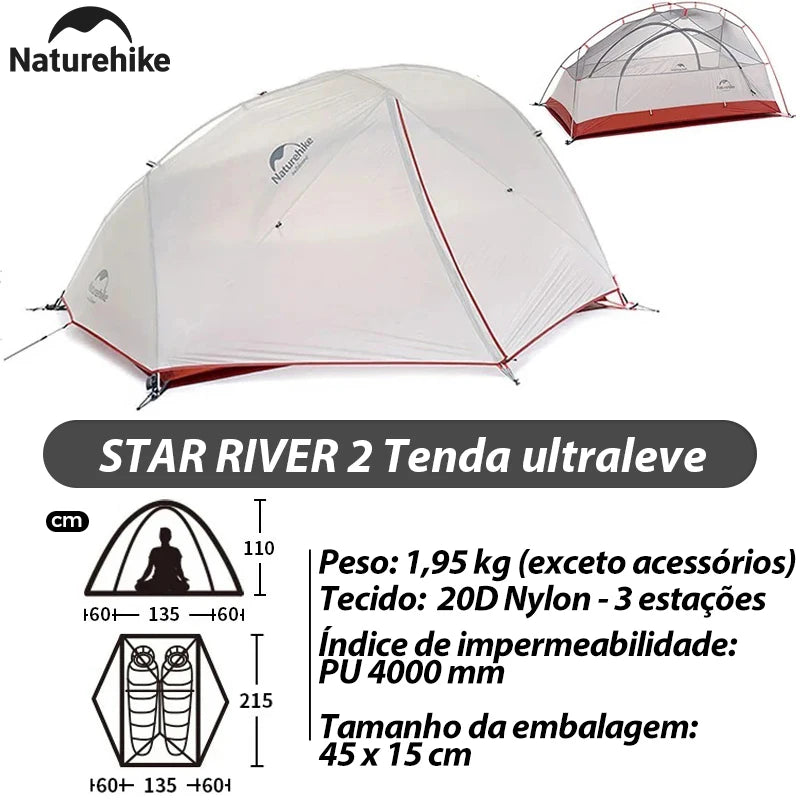 Naturehike Mongar 2 Tent Cloud Up 1 2 3 Persons Tent Star River Tent Cycling Tent Ultralight Outdoor Travel Hiking Camping Tent