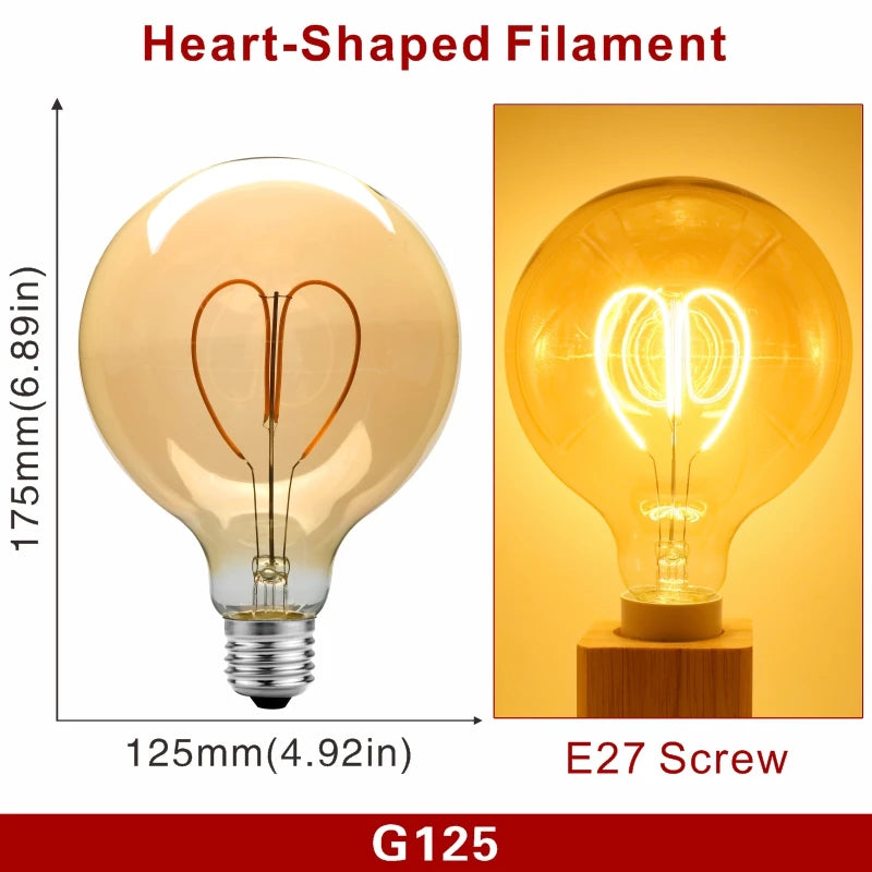 E14 E27 Retro LED Spiral Filament Light Bulb 4W Warm Yellow 220V C35 A60 T45 ST64 T185 T225 G80 G95 G125 Vintage Edison Lamp